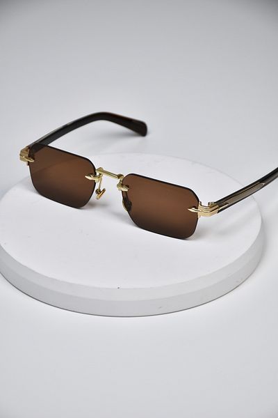 LOOKUP NEW Eşref Tek Sunglasses Unisex Women Men Uv400 Protected Square Metal Gold Gold Hinged Sunglasses