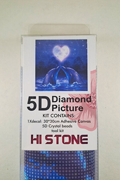 histone 5D Elmas Taş İşleme Kiti 30x30 cm Aşık Yunuslar Desen