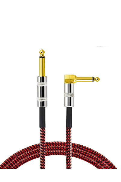 MegArya كابل جيتار مضفر من النايلون الممتاز، قابس TS مطلي بالذهب مقاس 1/4 بوصة (6.35 مم) باس فائق الهدوء