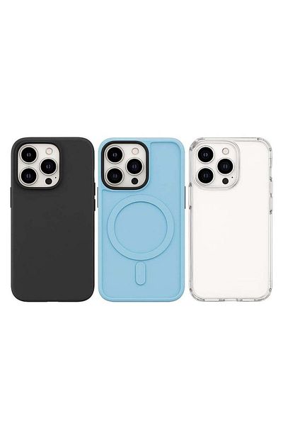 Case Club 3-Pack iPhone 15 Case | Shockproof Slim Fit Covers | Luxury Soft Silicone, Transparent & MagSafe Com