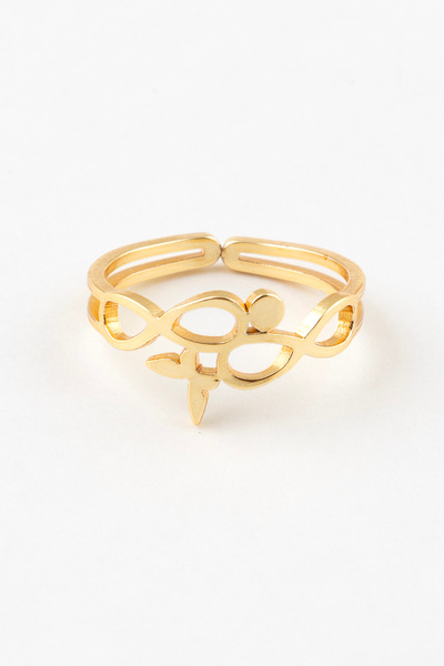 Sortie Aksesuar خاتم من الفولاذ المقاوم للصدأ قابل للتعديل مع شكل الفراشة وال...