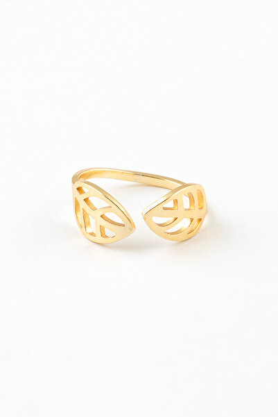 Sortie Aksesuar خاتم من الفولاذ المقاوم للصدأ قابل للتعديل على شكل ورقة مزدوجة