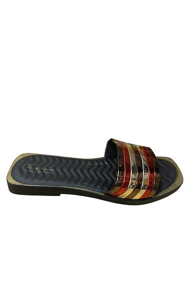 POLEX Women's Flat Thin Sole Patent Leather Slippers