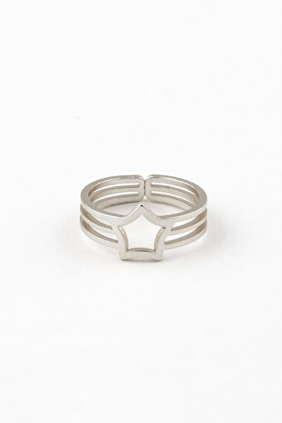 Sortie Aksesuar خاتم من الفولاذ المقاوم للصدأ بأكمام مزدوجة على شكل نجمة وقاب...