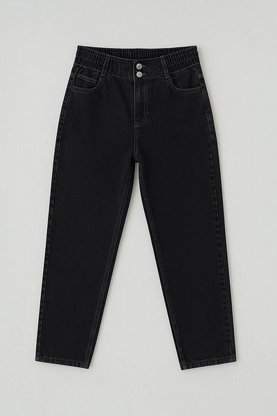 Bluewhite Pantaloni de damă din denim antracit cu talie înaltă