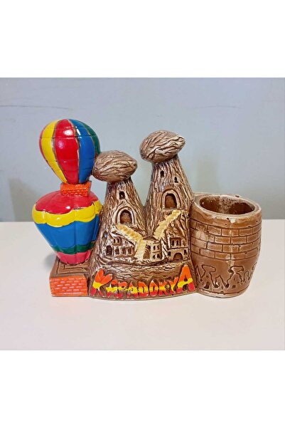 ATHSTORE Kapadokya Peribacası Alçı Balonlu Kalem Kutusu, Kalemlik