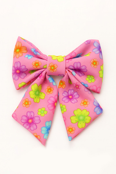 MakeWell Clip de păr cu model de flori cu design cu fundă