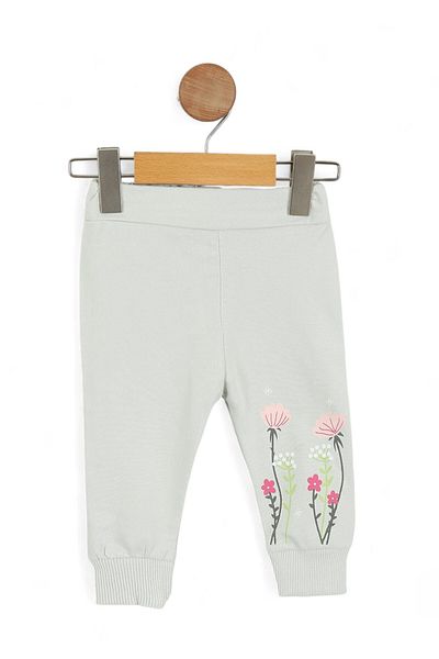Ege Bebek Baby Girl Flower Printed Pocket Detailed, Seasonal, 2 Thread Bottom Top 2 Piece Set