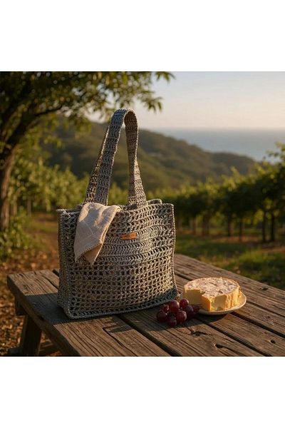 TooHot Women's Gray Hand Knitted Shoulder Bag