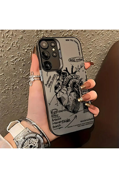 Caseji Samsung Galaxy S24 FE Uyumlu Anatomik Kalpli Arkası Sert Kenarları Yum...