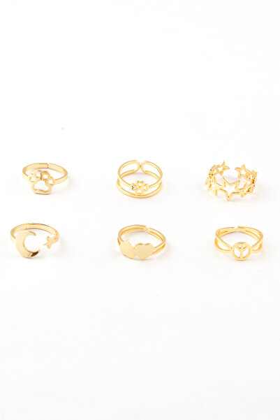 Sortie Aksesuar Ay Yıldız Kalp Barış Figürlü 6'lı Paslanmaz Çelik Boyu Ayarla...