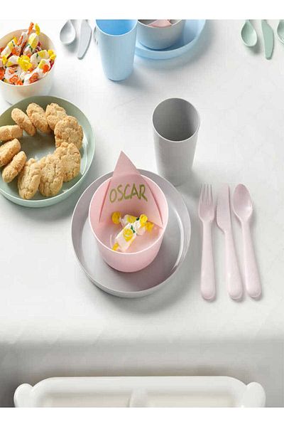 IKEA plate of assorted colors