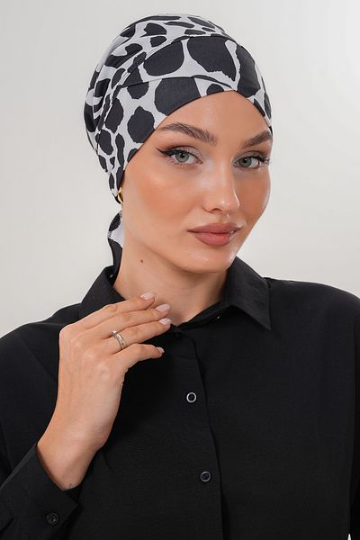 MAG FASHİON Leopard Patterned Hijab Cross Swimming Cap Sea Pool Sports Cap Daily Use Hijab Swimsuit Shawl