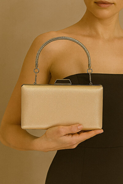 Wedding Fashion Skin Nude Color Lurex Satin Femei Rochie de Seara Geanta Nunt...