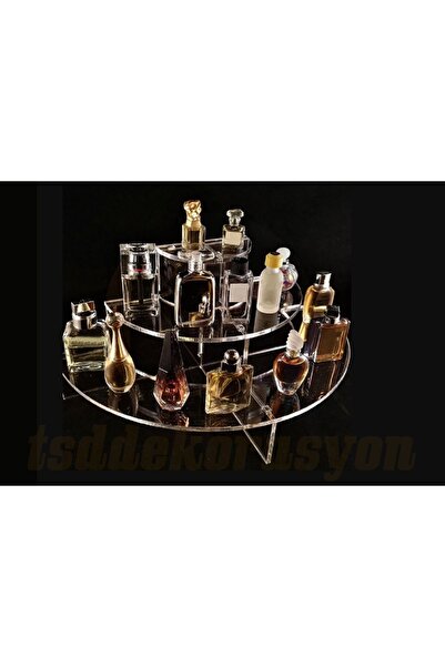 AboutThePerfect Turuncu minyatür parfüm ve makyaj standı, yarım ay tasarımı, şık ve kullanışlı