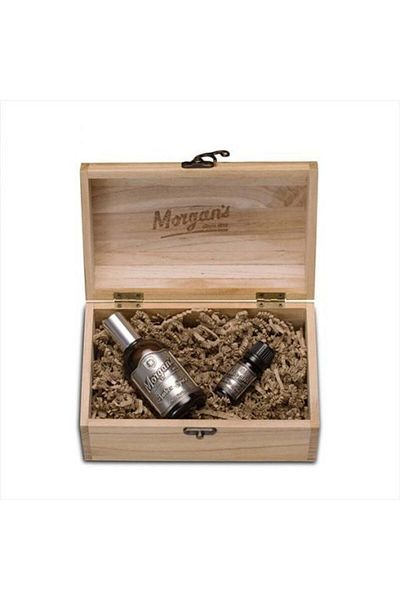 Morgan's Pomade Set cadou Morgan's, cutie cu condimente din lemn și chihlimbar