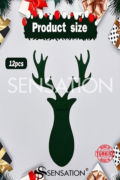 Sensation Deer Theme Christmas Tree Felt 12 Piece Knife Fork Set Christmas & Design & Party Decor