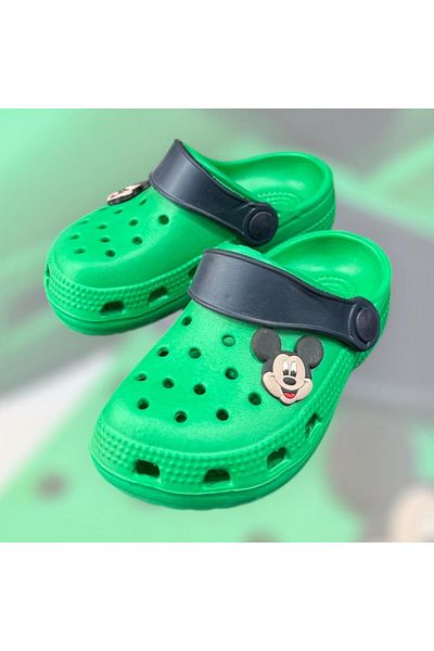 AkınalBella Children Green Beach Pool Daily Closed Front Slippers Sandals