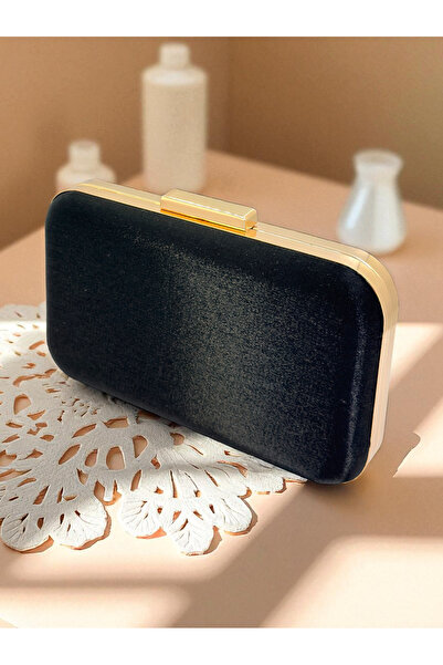 Wedding Fashion Culoare Neagră Satin Satin Femei Rochie Seara Geanta Nunta Lo...