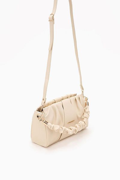 Levidor 930074 Women's Drawstring Detailed Handbag Cream