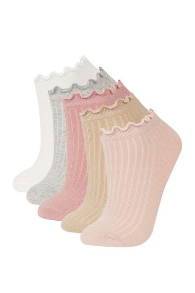 DeFacto Women's Ruffled 5-Piece Cotton Booties Socks