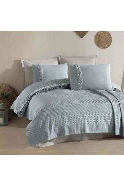 ŞENER HOME Clasy Double Jacquard Pique Set Bohemline V9 Mint