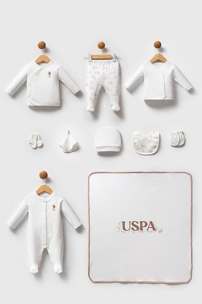 U.S. Polo Assn. U.S. Polo Assn Baby Girl White 10 Pack Hospital Release