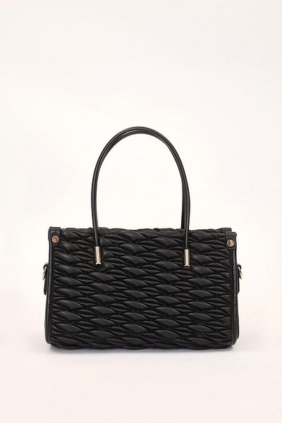 Levidor 930515 Embossed Diamond Pattern Women's Handbag Black