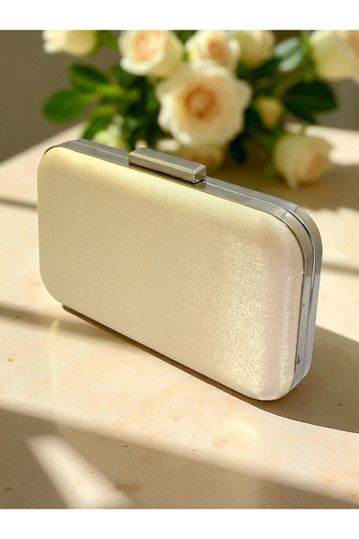 Wedding Fashion Skin Nude Color Lurex Satin Femei Rochie de Seara Geanta Nunt...