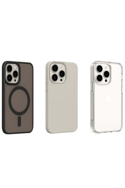 Case Club 3PCS iPhone 14 Pro Max Case Combo – Luxury Shockproof MagSafe Soft Silicone, Transparent & Slim Fi