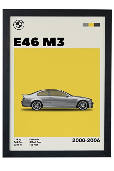 gxe.art Poster de pictură cu cadru negru, design special, seria de mașini Bmw...