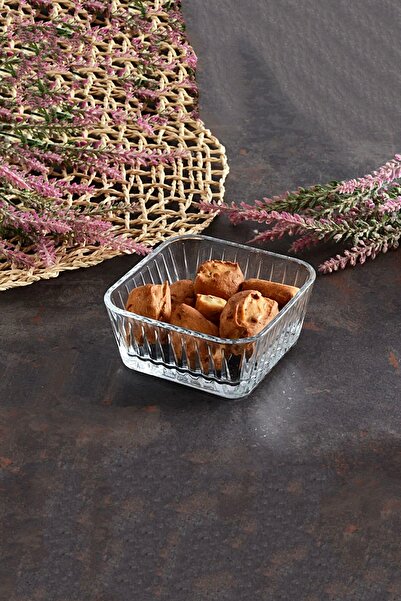 Tilbe Home Set of 4 Square Glass Bowls Breakfast Storage Container 225Cc Kitchen Snack Bowl Sauce Bowl Glass Bowl Set