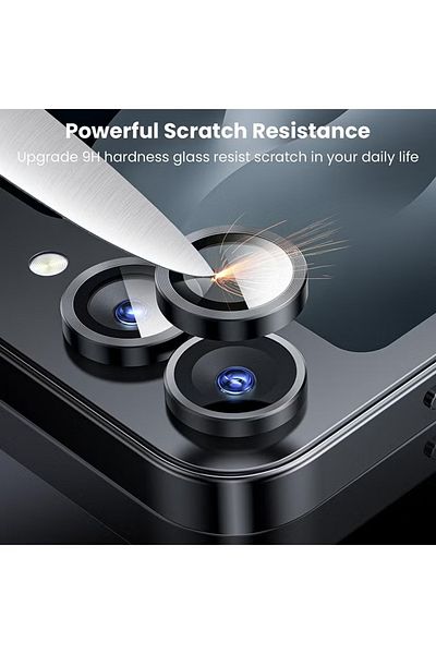 Generic Z Flip 5 2 Pcs Camera Lens Protector With 9H Tempered HD Camera Cover Anti Scratch Aluminum