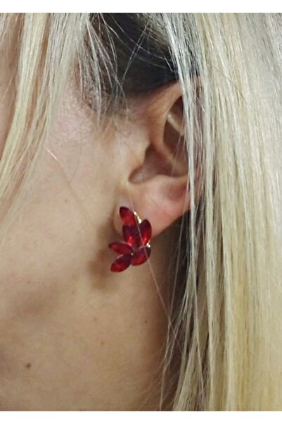 mos&more Pink Stone Leaf Stylish Women's Earrings