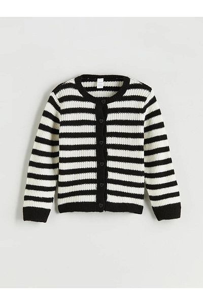 LC Waikiki LCW Kids Crewneck Pulover pentru fete cu dungi (W5)