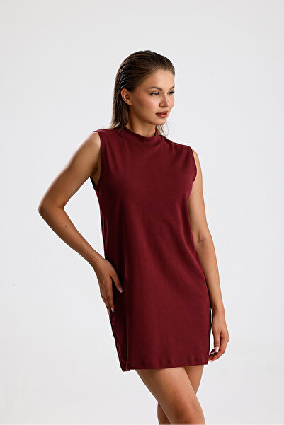 Elia Moda Burgundy 100% Cotton Interlock Zero Sleeve Undershirt Blouse