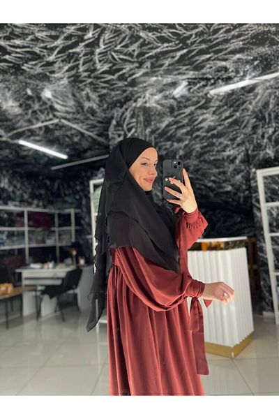 Fashion journey Hijab Suit with Sleeve Tie Hijab Umrah Standard Size
