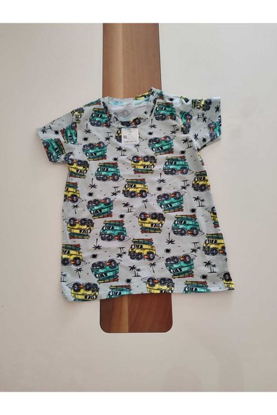 elmas kids Car Printed Six Long Summer Boy's Pajama Set