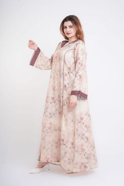 IKKXA Elegant Patterns Collared Jalabiya