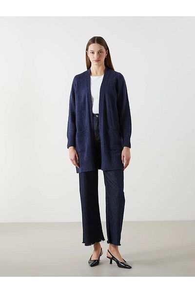LC Waikiki LCWAIKIKI Cardigan de tricotaj pentru femei cu guler șal clasic (W5)
