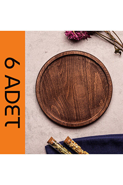 PUDRAM Royal Set of 6 Wooden Cake and Breakfast Plates - 20 cm