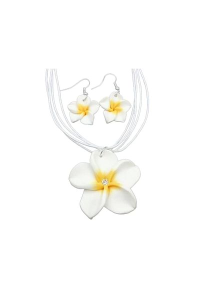 Belora Jewelry Set, Floral Shine - White