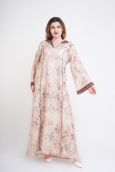 IKKXA Elegant Patterns Collared Jalabiya