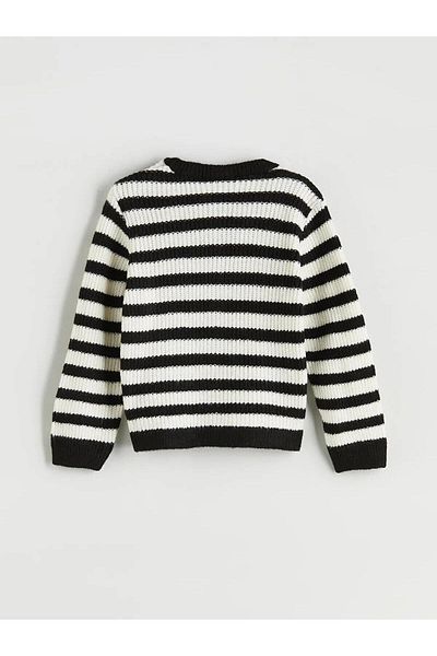 LC Waikiki LCW Kids Crewneck Pulover pentru fete cu dungi (W5)