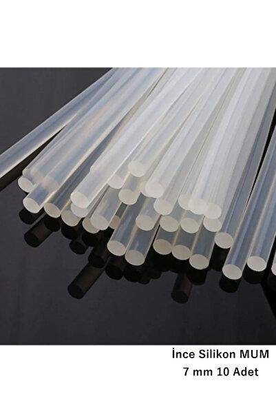 Kezban Tekstil Ince Silikon Çubuk Sıcak Silikon Tabanca Mumu 10 Adet 7 mm