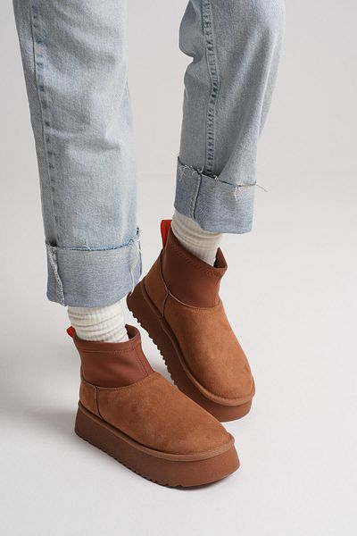 EMOYRA Nadia Women's Tan Winter Fur Lined Thick Sole Boots