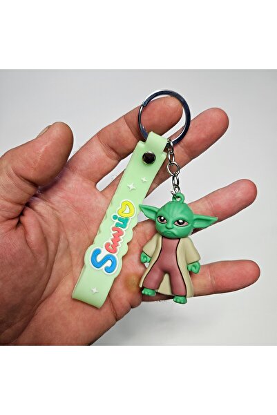 ÜNSA Anahtar إكسسوار سلسلة المفاتيح ثلاثية الأبعاد بيبي يودا من السيليكون لإك...