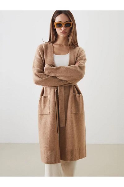 LC Waikiki LCWAIKIKI Cardigan de tricotaj pentru femei cu guler șal clasic (W5)