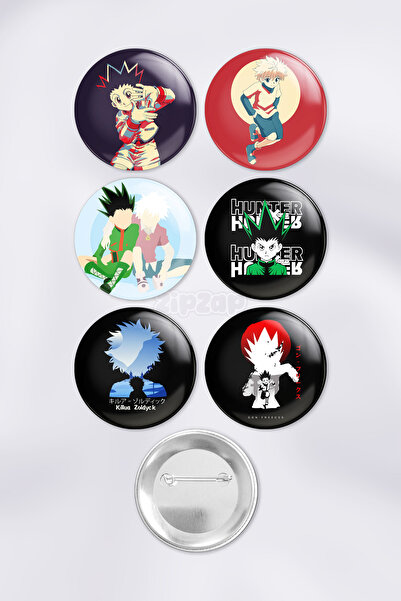ZipZap Hunter x Hunter Çanta Süsü Rozet İğneli Buton Rozet Seti (6 ADET)