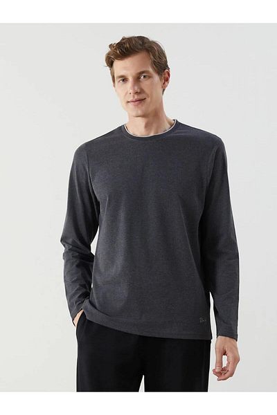 LC Waikiki Top de pijama pentru bărbați cu mânecă lungă cu decolteu rotund (W5)